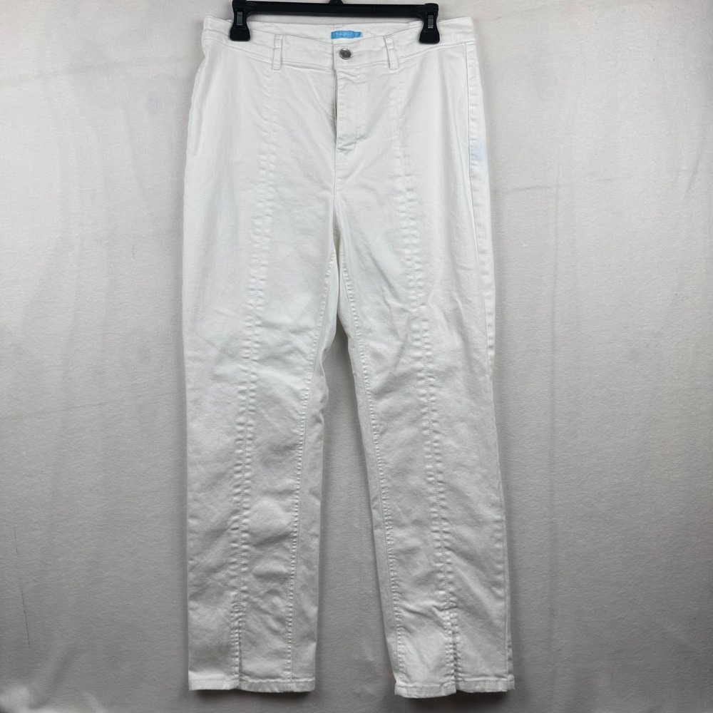 JMclaughlin Womens Size 10 White Seamed Front High Rise Denim Jeans‎ Pants